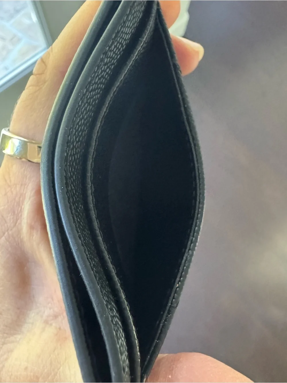 Saint Laurent Black Leather Card Holder with Gold YSL Emblem